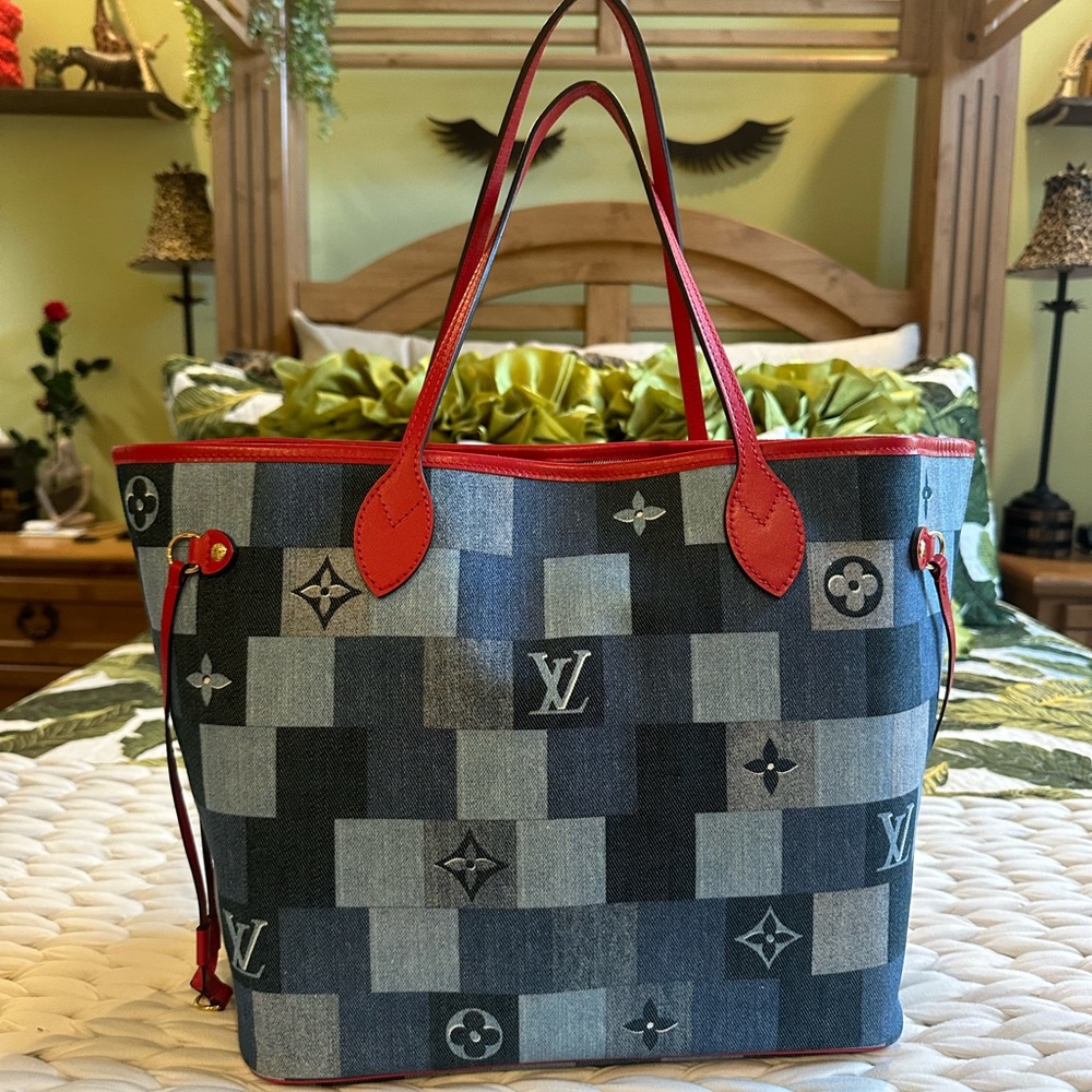 Authentic Louis Vuitton Denim Neverfull